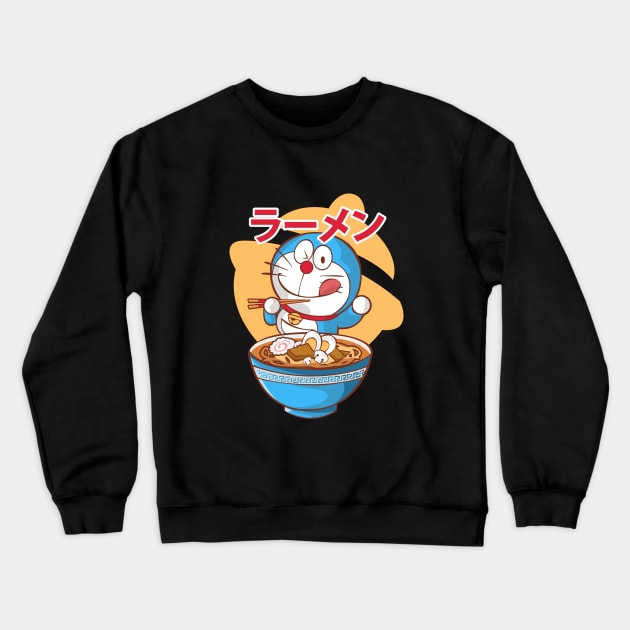 Doraemon Ramen Food Anime Tshirt Crewneck Sweatshirt by JDaneStore